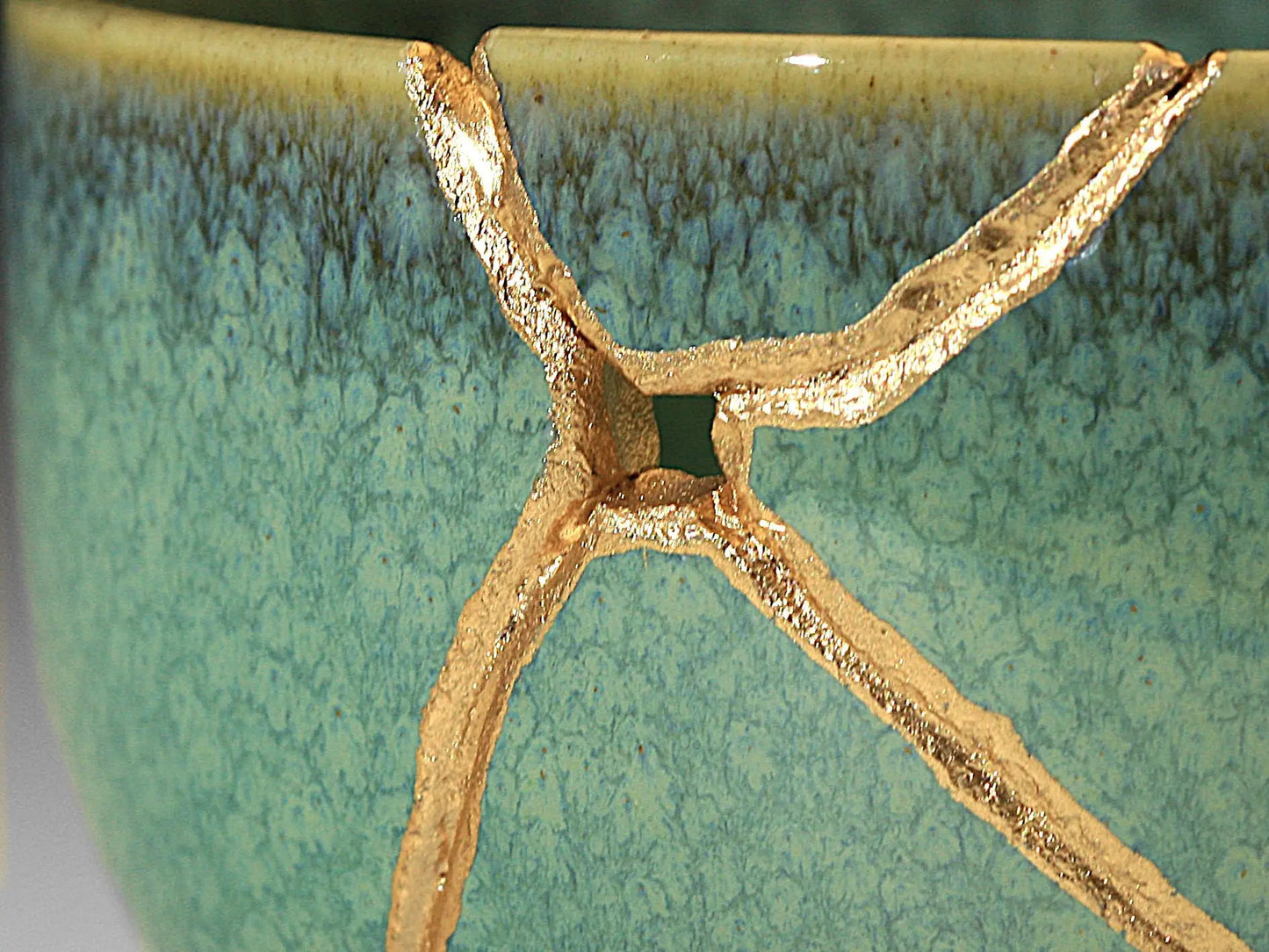 missing close up Medium Green Kintsugi Bowl Kintsugi Reborn