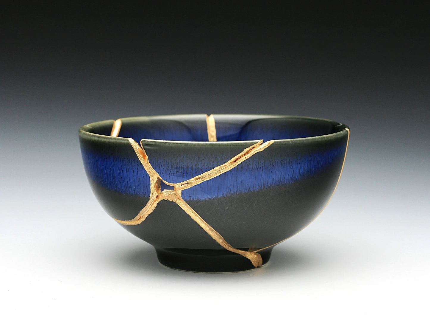 Medium Blue Kintsugi Bowl Kintsugi Reborn