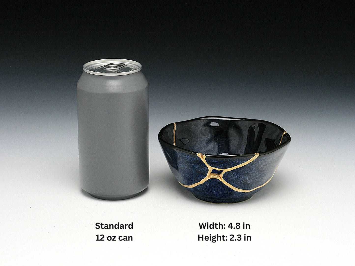 Medium Dark Blue Speckled Kintsugi Bowl Kintsugi Reborn