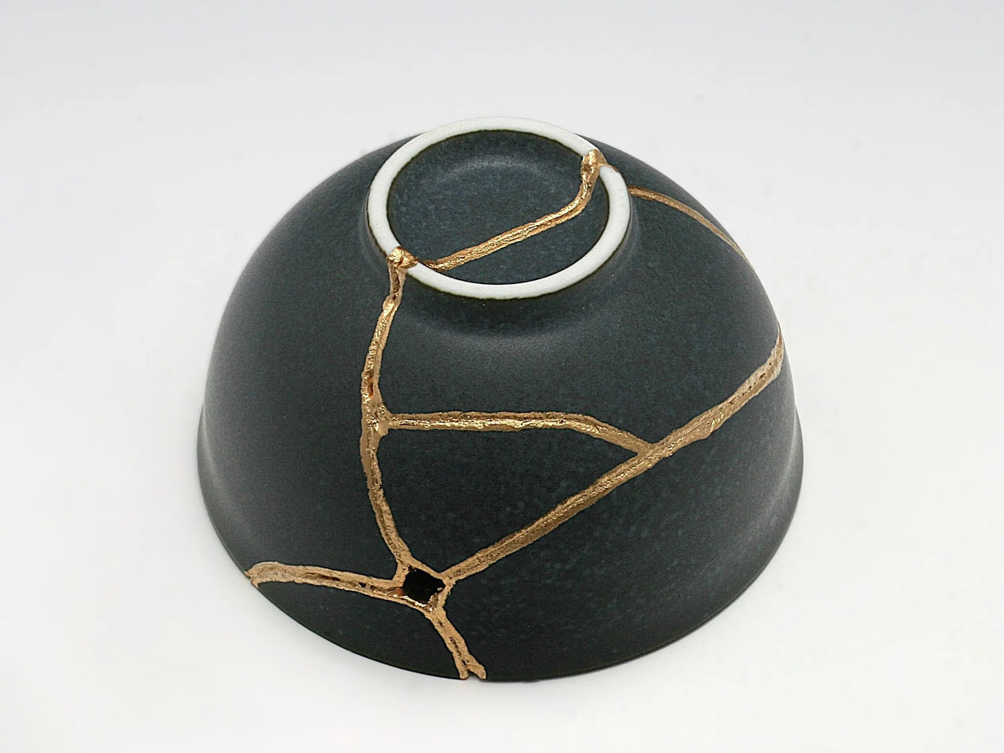 Small Black Kintsugi Teacup Kintsugi Reborn