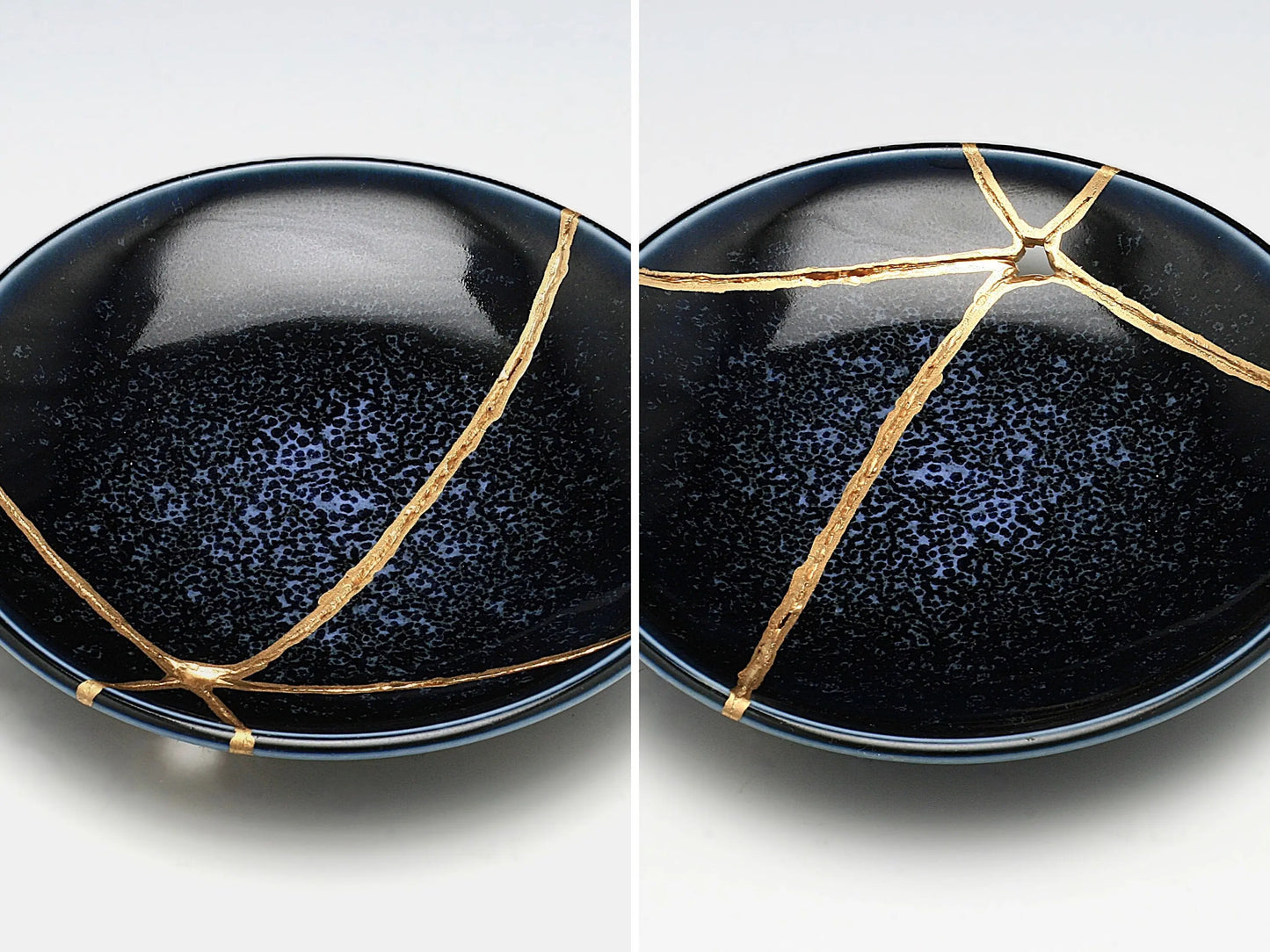 Medium Blue Kintsugi Plate Kintsugi Reborn