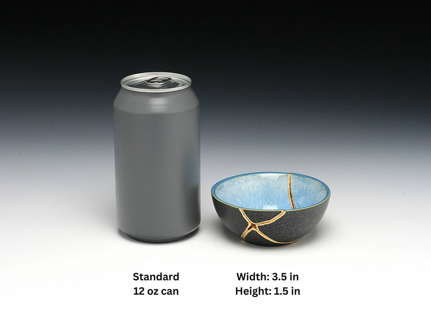 Small Blue and Gray Kintsugi Bowl Kintsugi Reborn