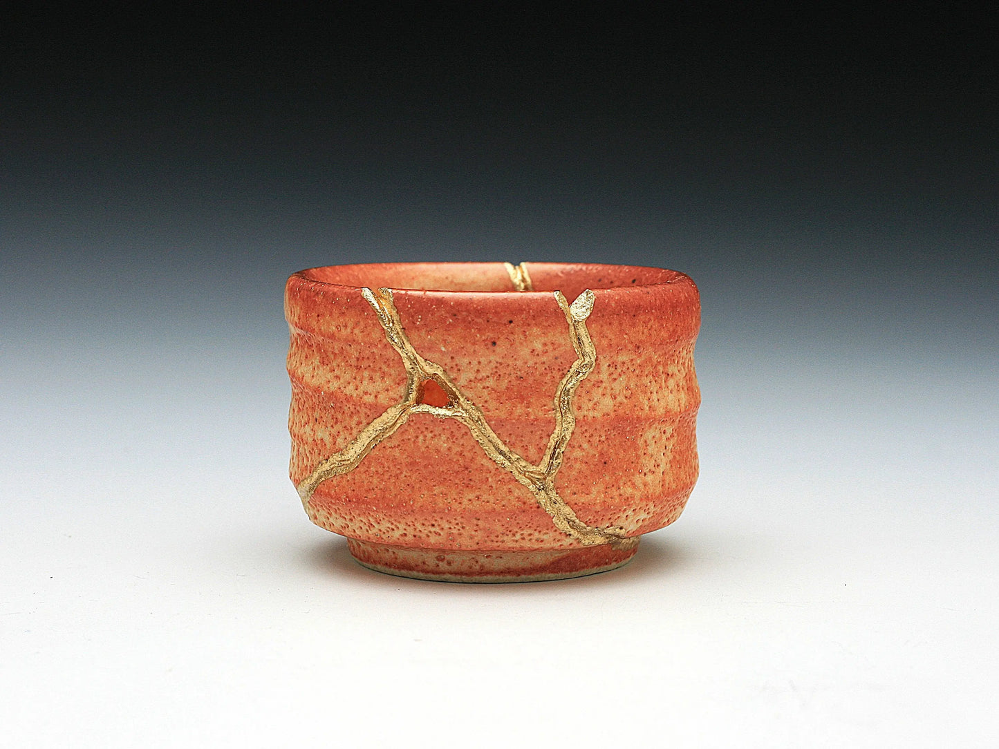 Small Orange Kintsugi Saki Cup Kintsugi Reborn