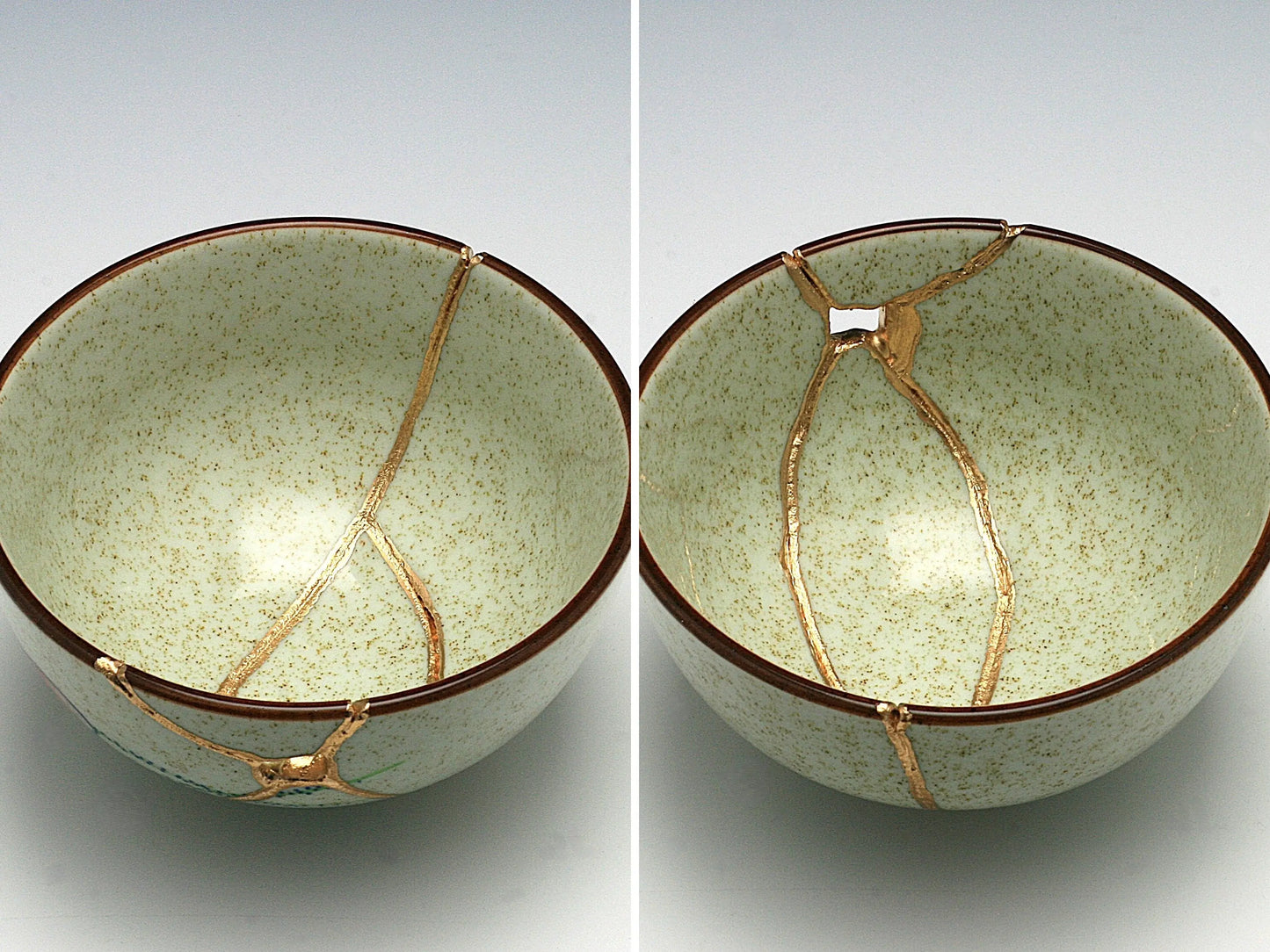 Medium Kintsugi Bowl with Rose Image Kintsugi Reborn