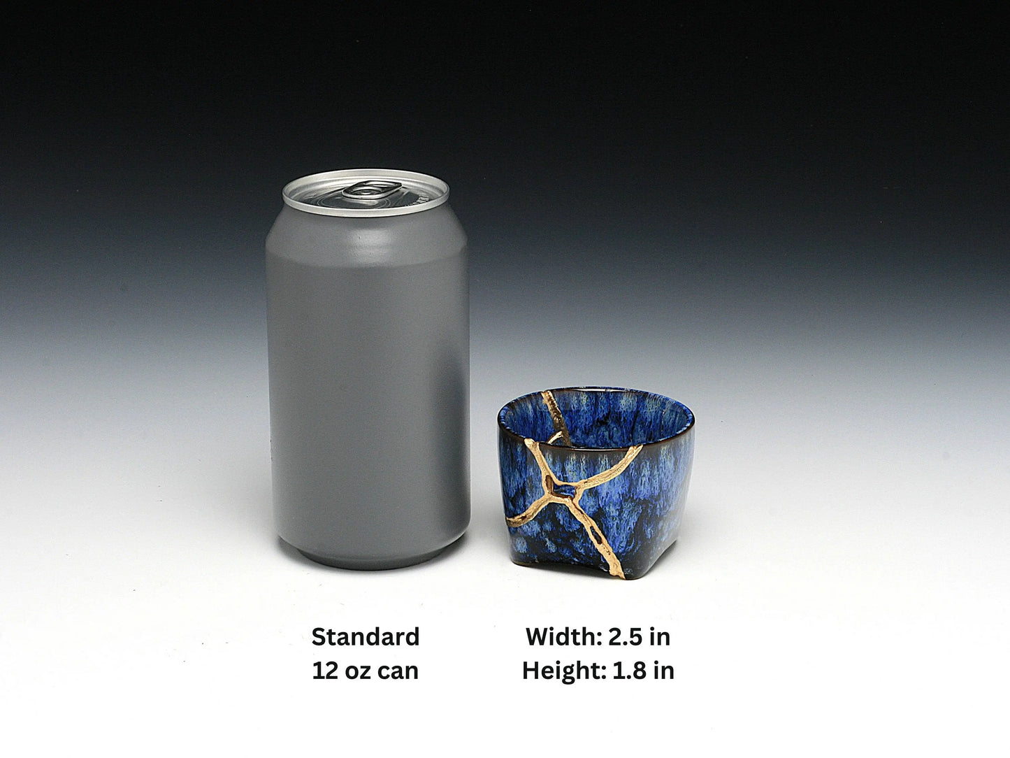 Small Blue Kintsugi Saki Cup Kintsugi Reborn