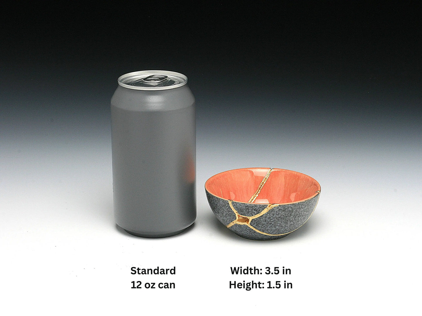 Small Salmon and Gray Kintsugi Bowl Kintsugi Reborn