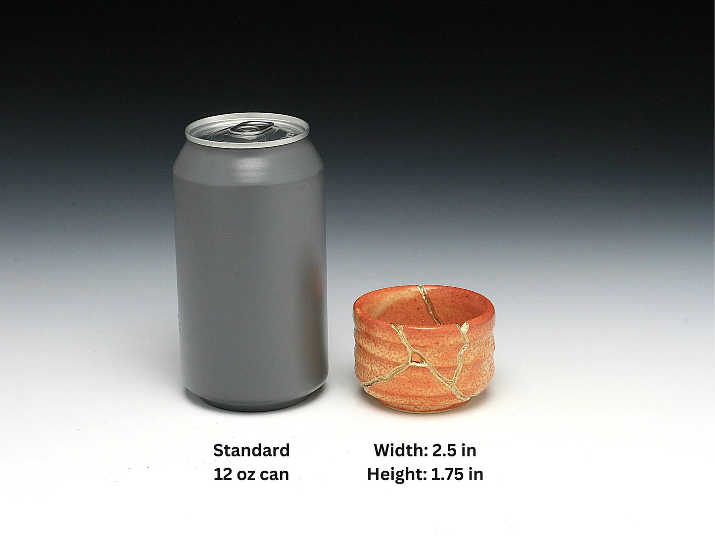 Small Orange Kintsugi Saki Cup Kintsugi Reborn