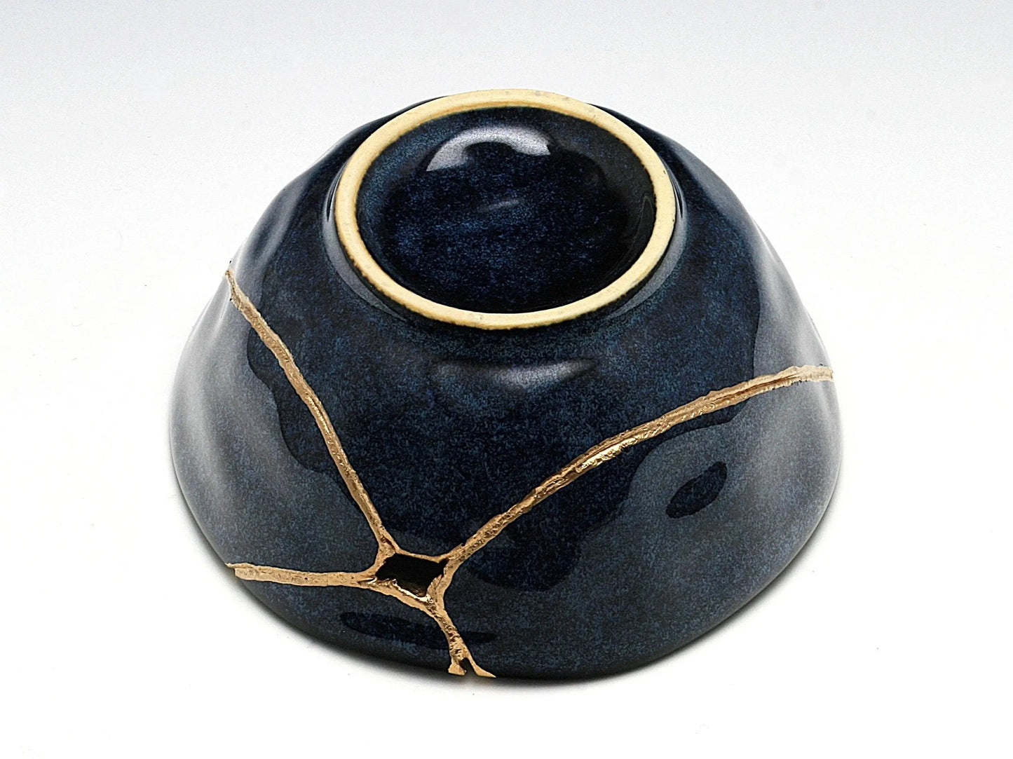Medium Dark Blue Speckled Kintsugi Bowl Kintsugi Reborn