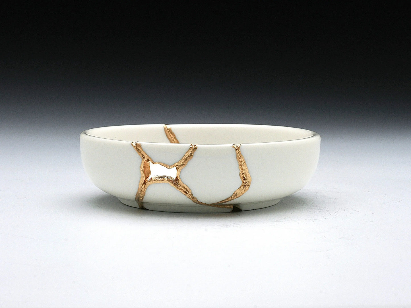 Small White Kintsugi Dish Kintsugi Reborn