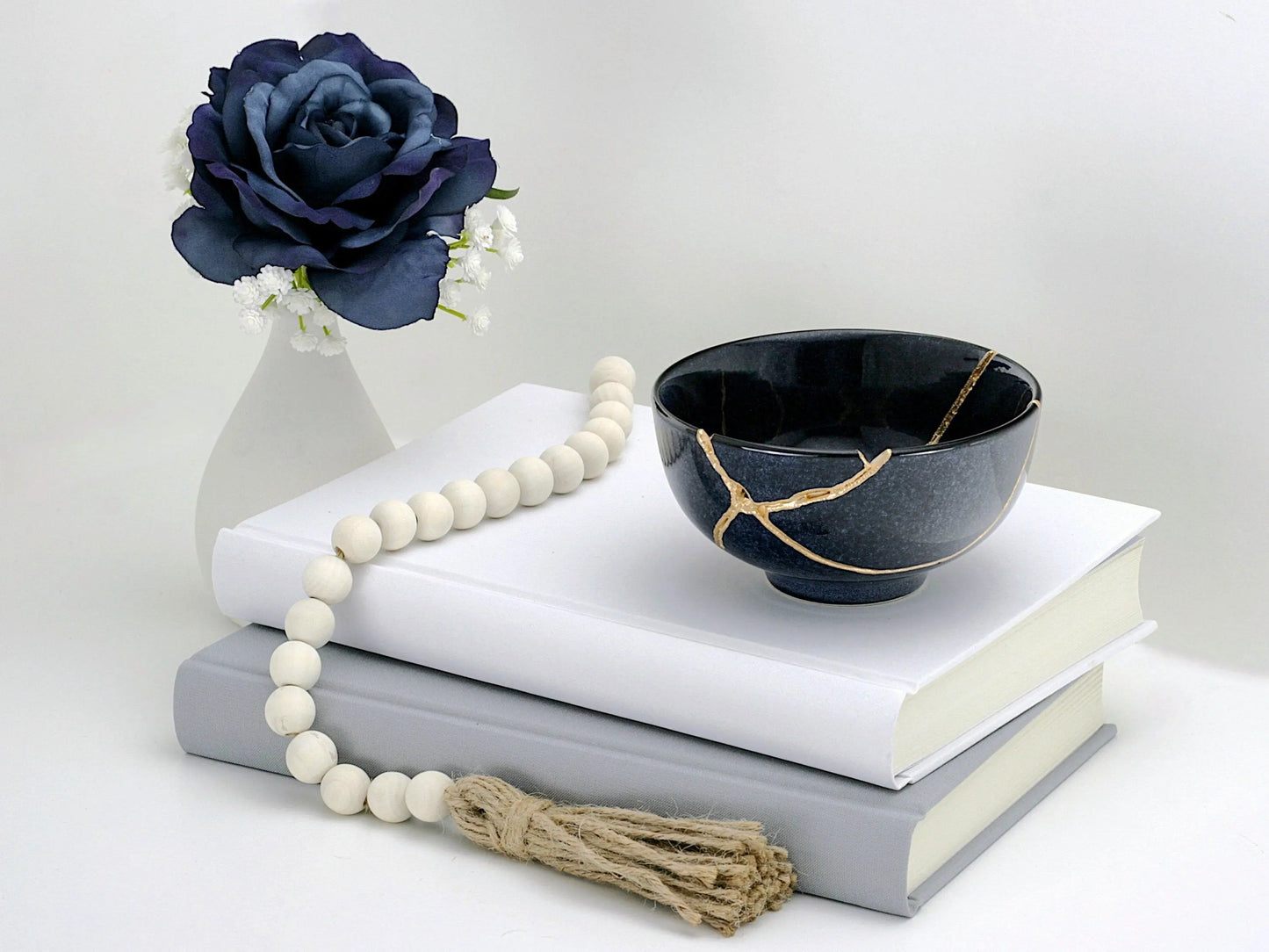 Medium Speckled Dark Blue Kintsugi Bowl Kintsugi Reborn