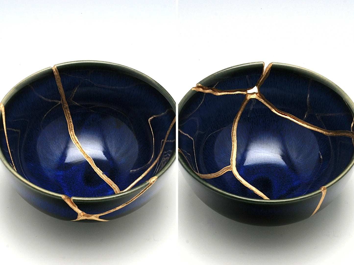 Medium Blue Kintsugi Bowl Kintsugi Reborn