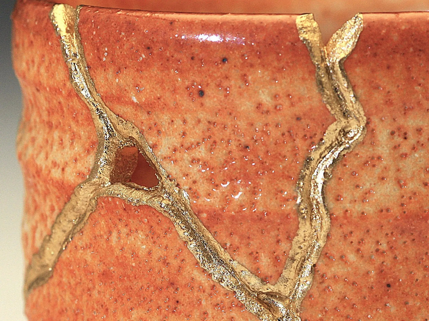 Small Orange Kintsugi Saki Cup Kintsugi Reborn