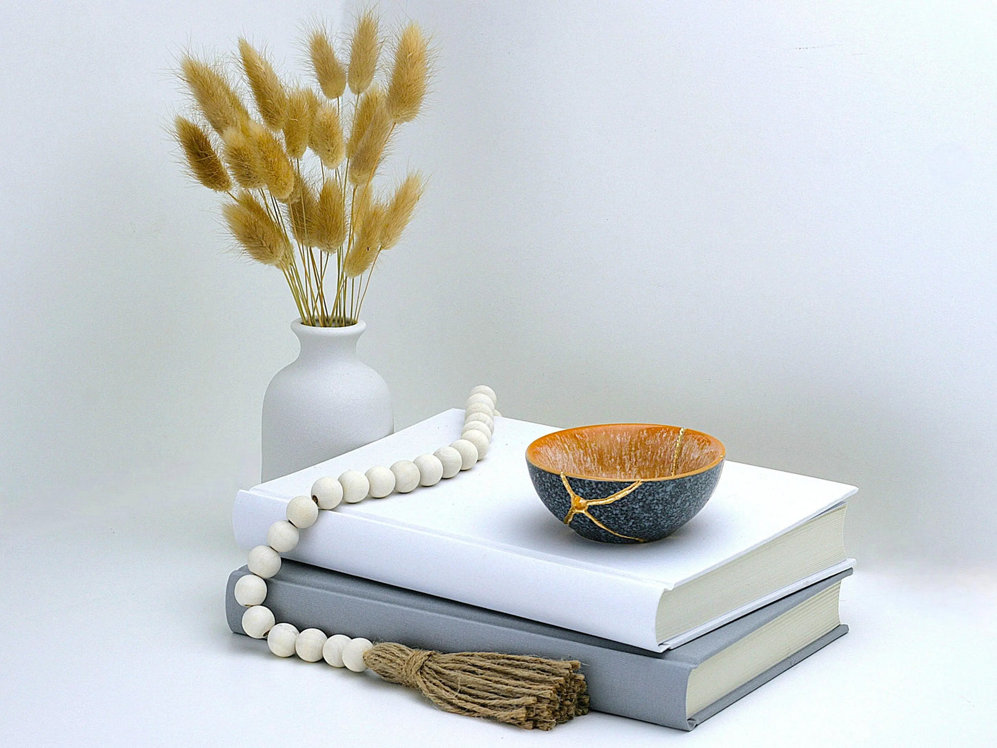 Small Orange and Gray Kintsugi Bowl Kintsugi Reborn