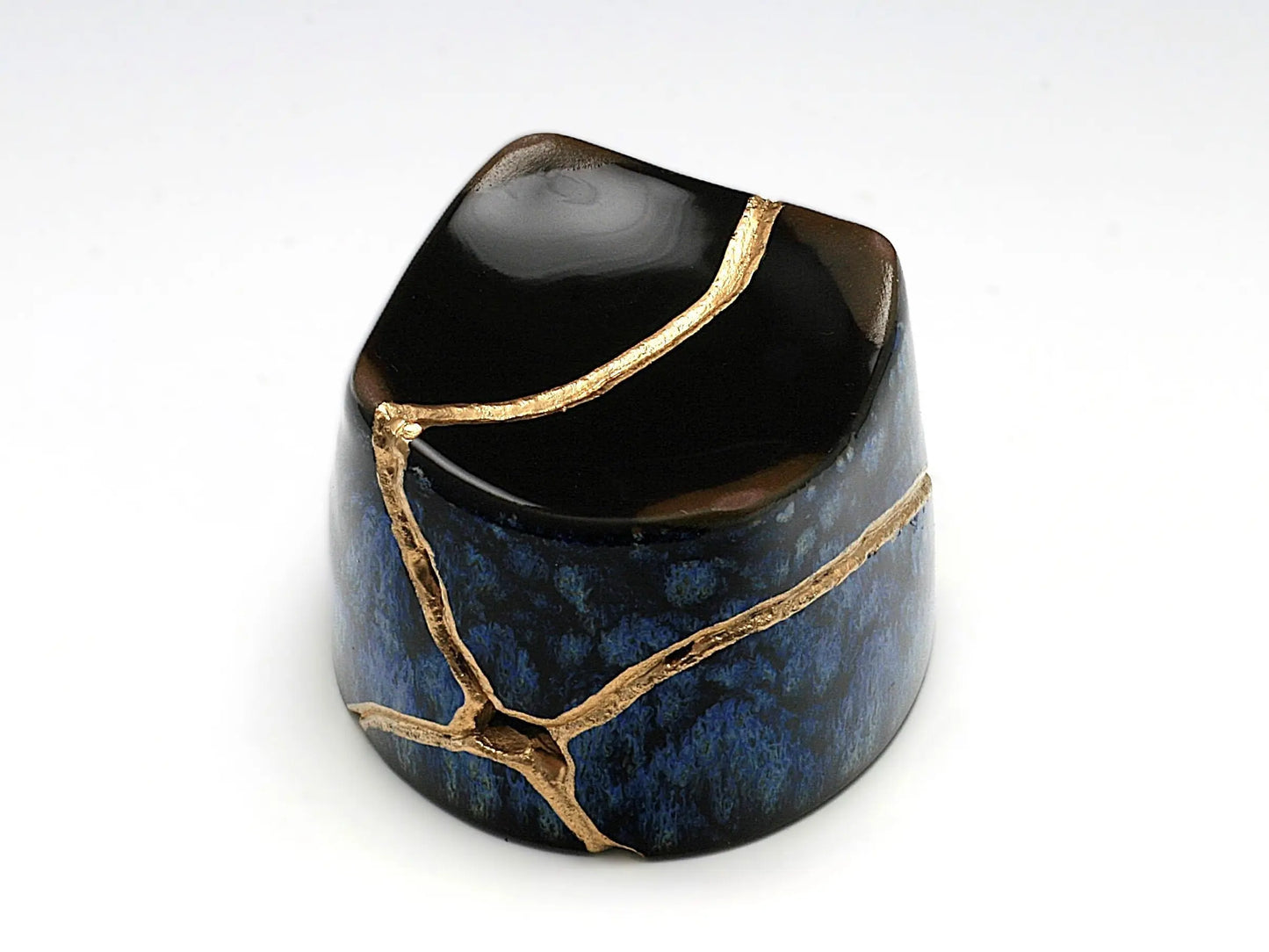 Small Blue Kintsugi Saki Cup Kintsugi Reborn