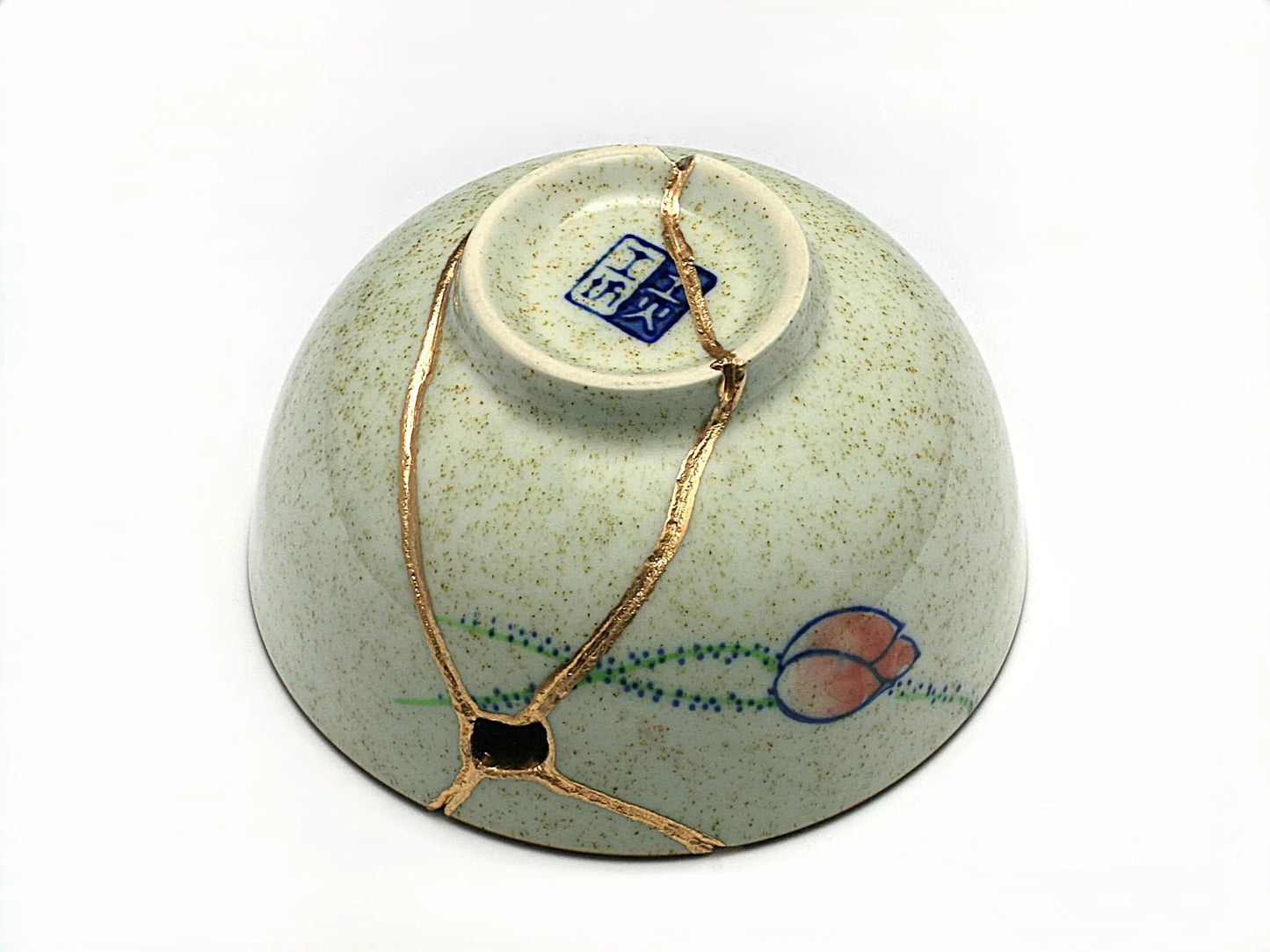 Medium Kintsugi Bowl with Rose Image Kintsugi Reborn