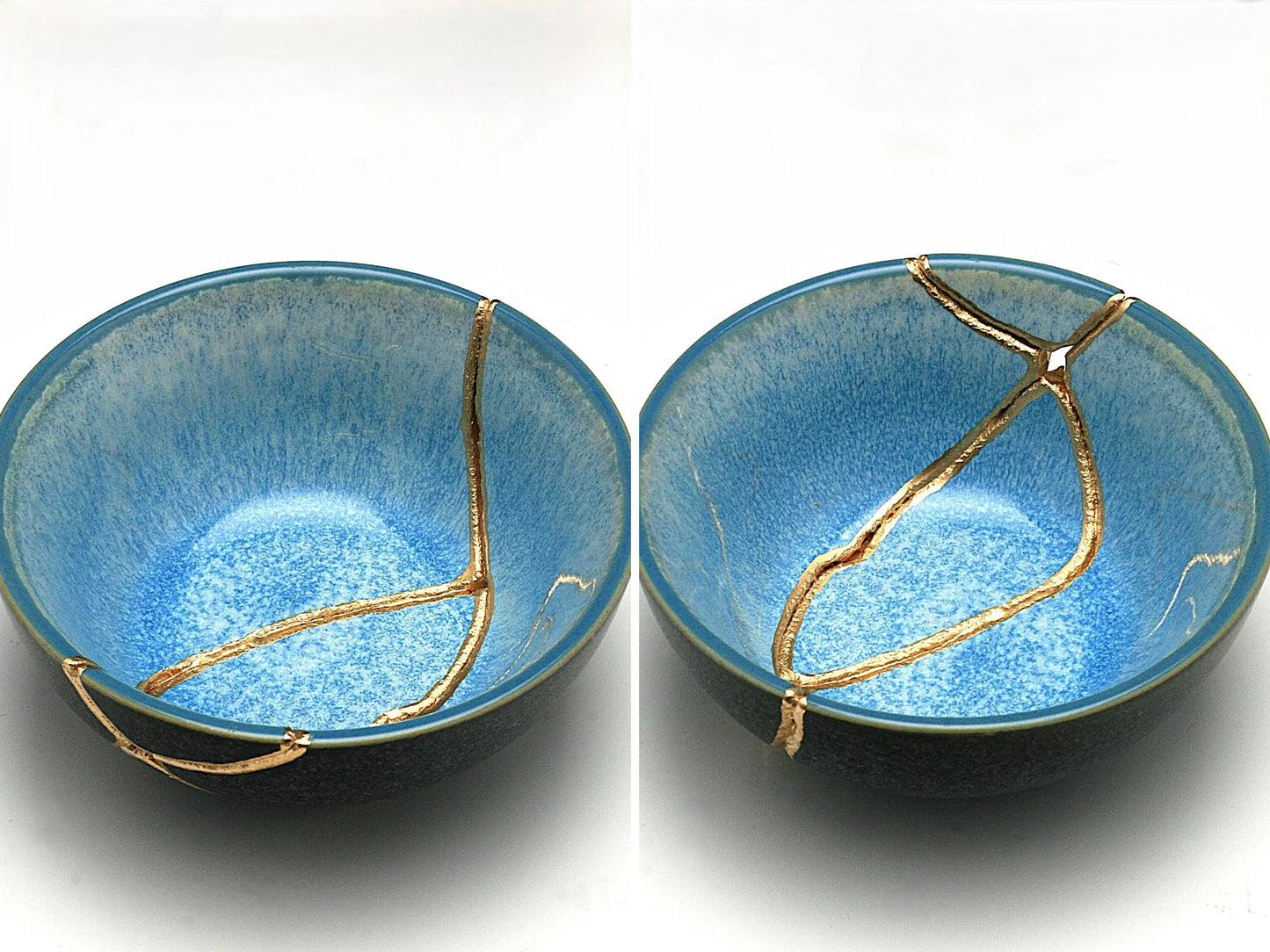 Small Blue and Gray Kintsugi Bowl Kintsugi Reborn