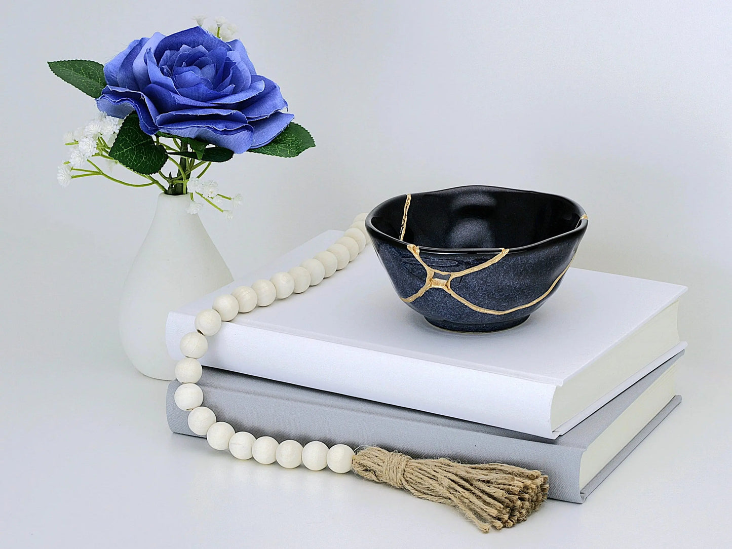 Medium Dark Blue Speckled Kintsugi Bowl Kintsugi Reborn