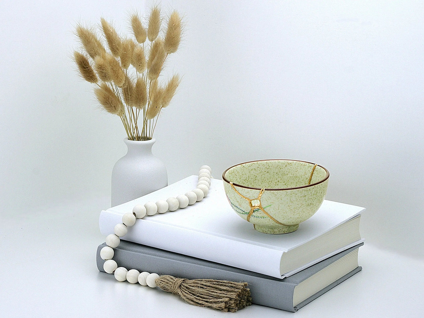 Medium Kintsugi Bowl with Rose Image Kintsugi Reborn