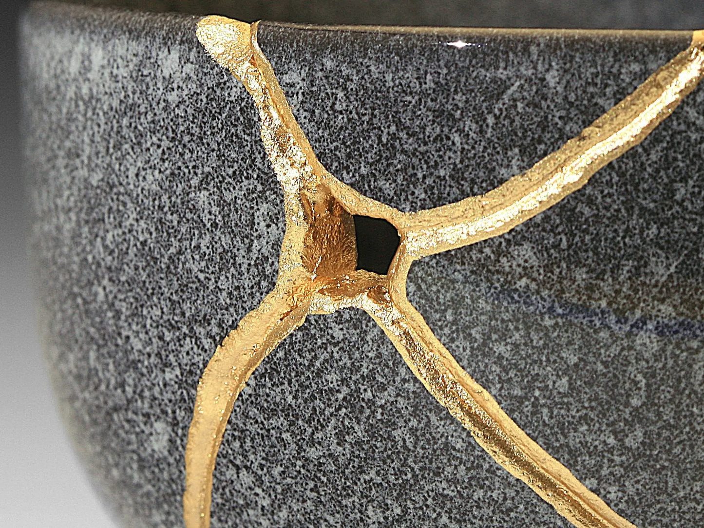 Medium Grey Kintsugi Bowl Kintsugi Reborn