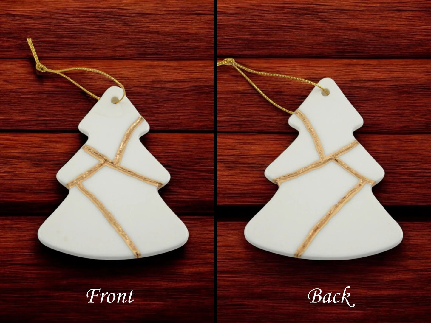 Christmas Tree shaped Kintsugi Ornament Kintsugi Reborn