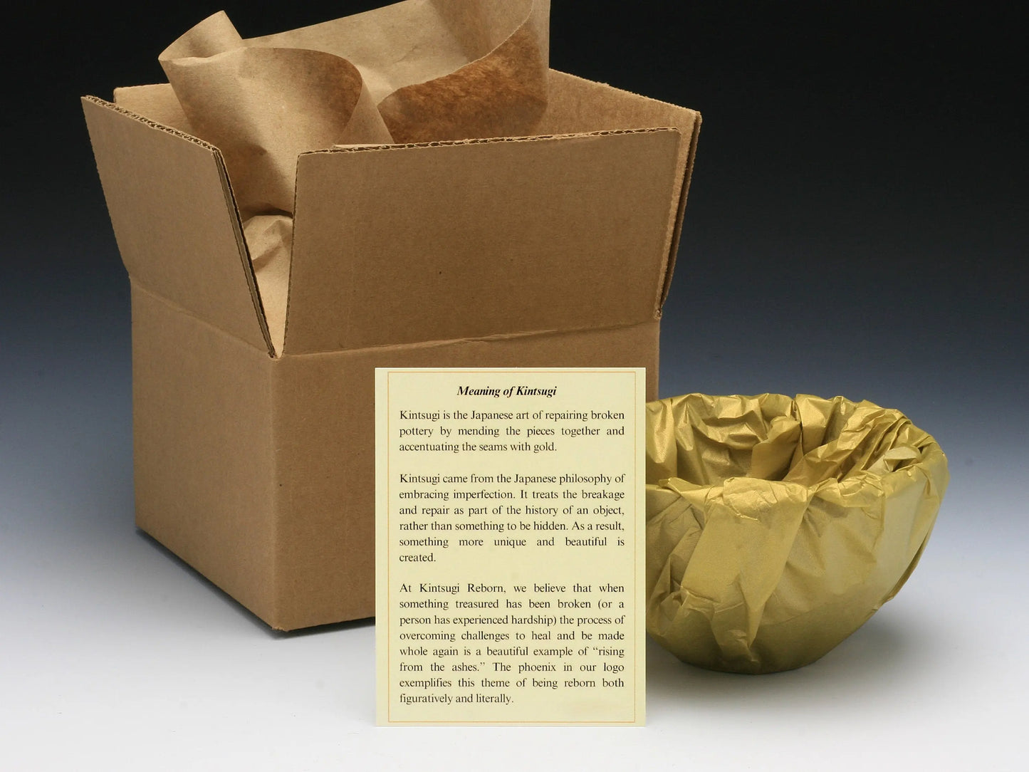 Medium Beige Kintsugi Bowl with Images Kintsugi Reborn