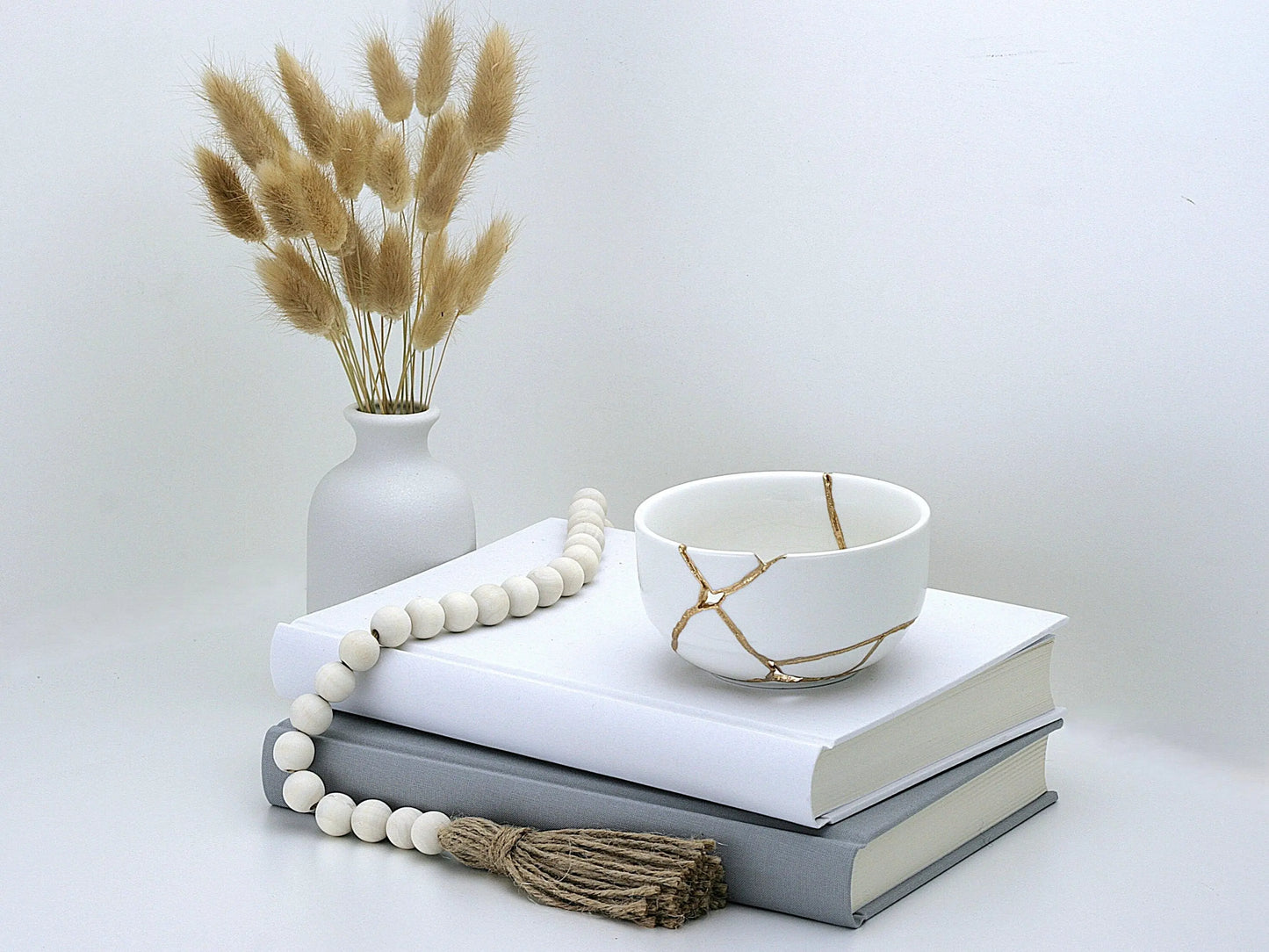 Medium White Kintsugi Bowl Kintsugi Reborn