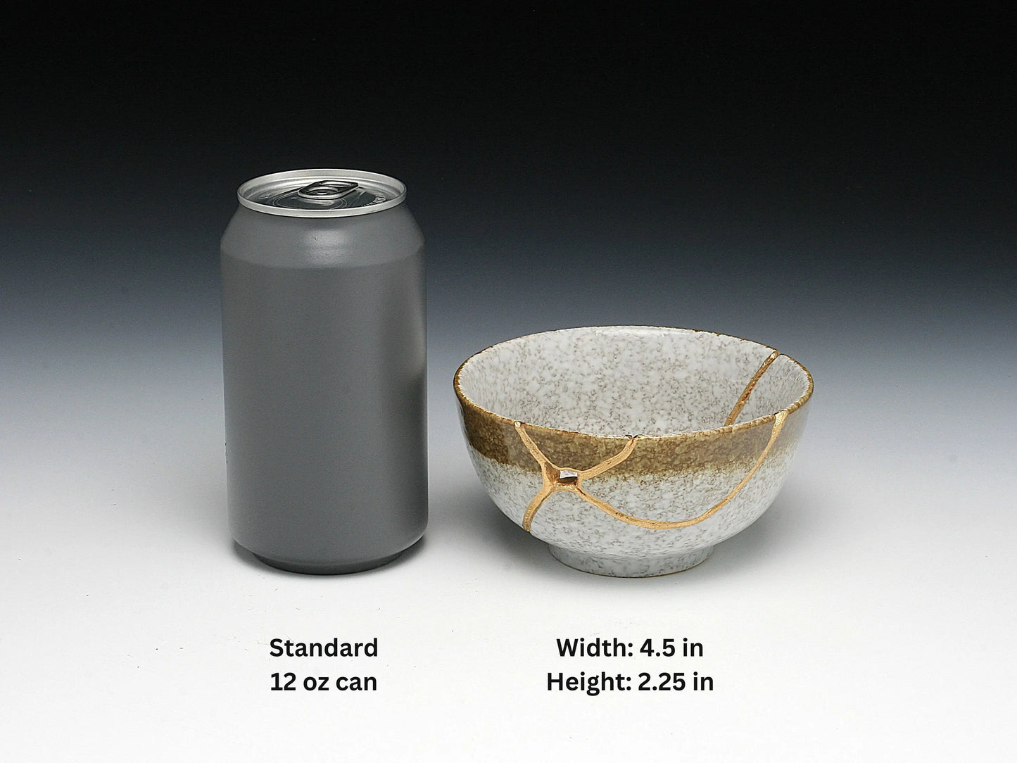 Medium Brown and White Kintsugi Bowl with Texture Kintsugi Reborn