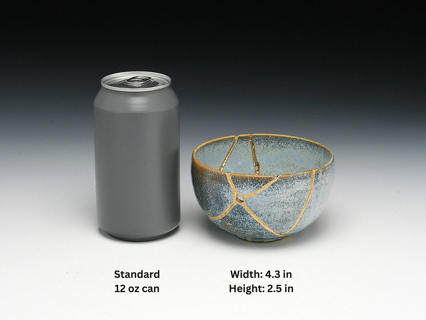 Medium Gray Kintsugi Bowl Kintsugi Reborn