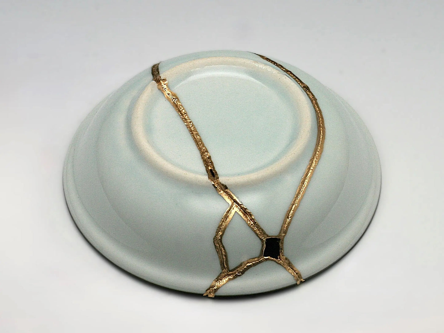 Small Blue and White Kintsugi Plate with Vines Kintsugi Reborn