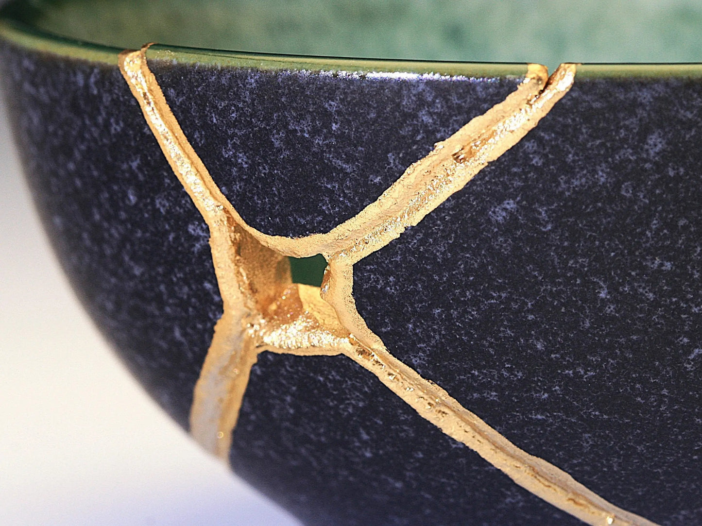 Small Green and Gray Kintsugi Bowl Kintsugi Reborn