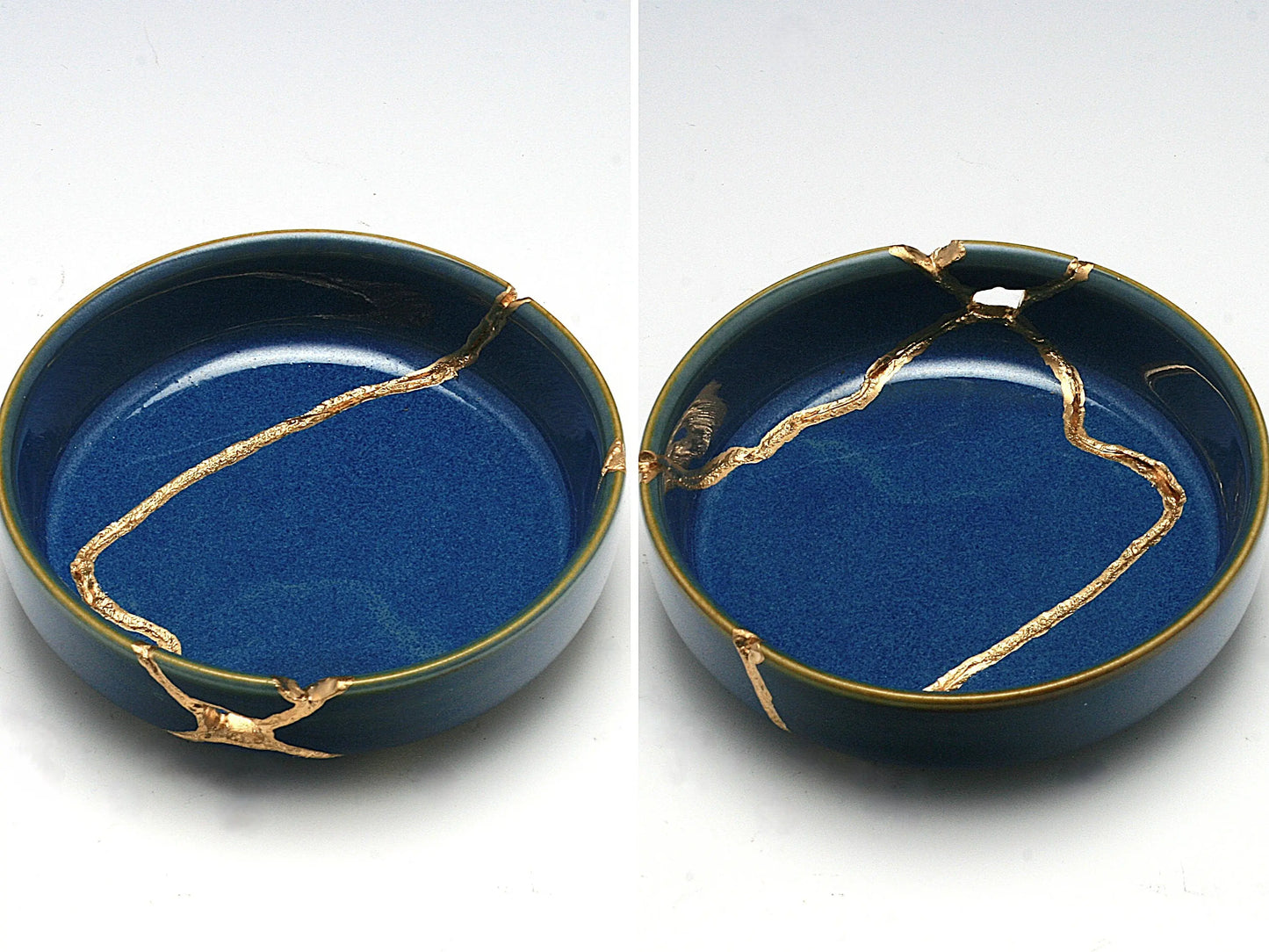 Small Light Blue Kintsugi Dish Kintsugi Reborn