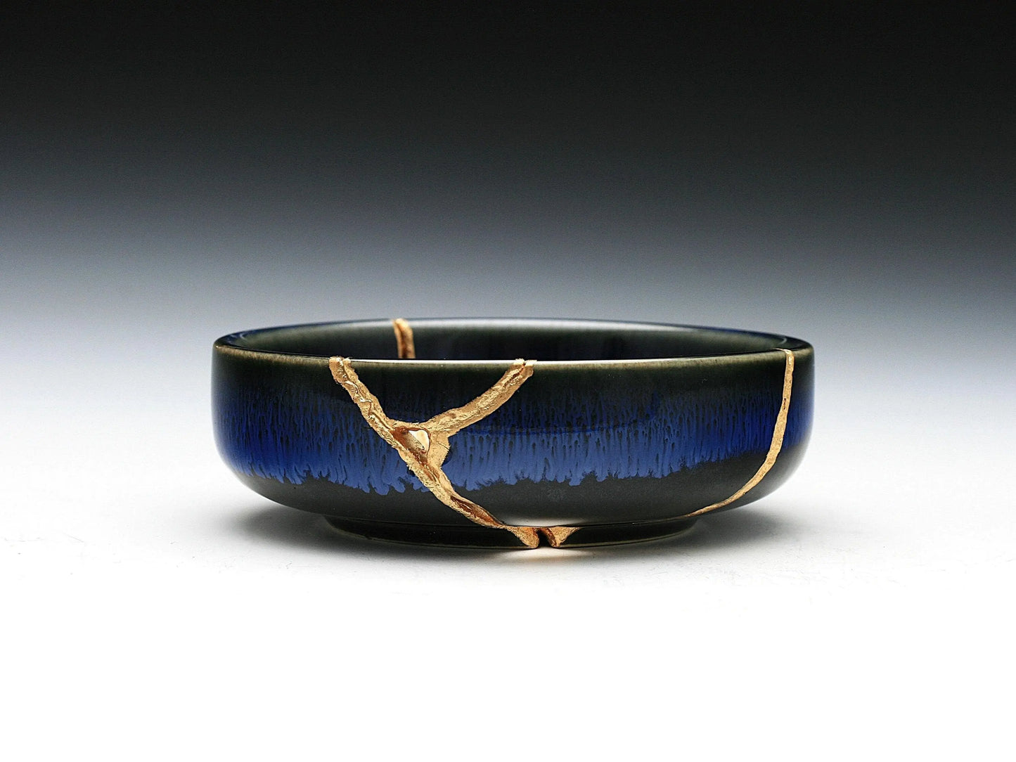 Small Dark Blue Kintsugi Dish Kintsugi Reborn