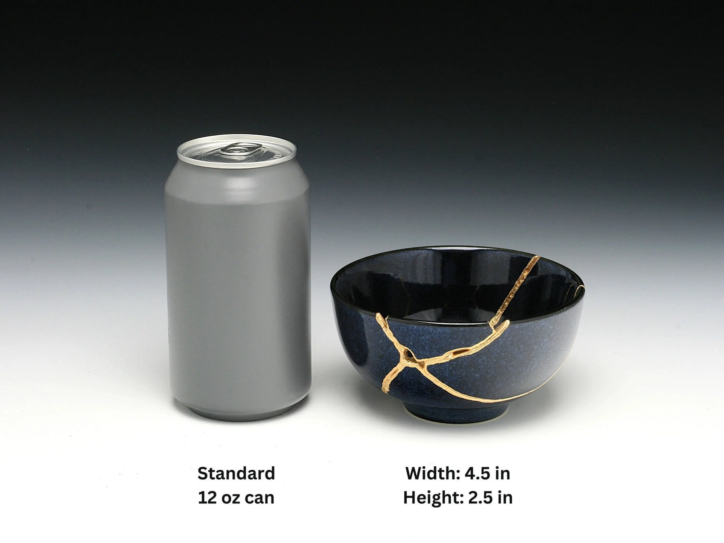 Medium Speckled Dark Blue Kintsugi Bowl Kintsugi Reborn