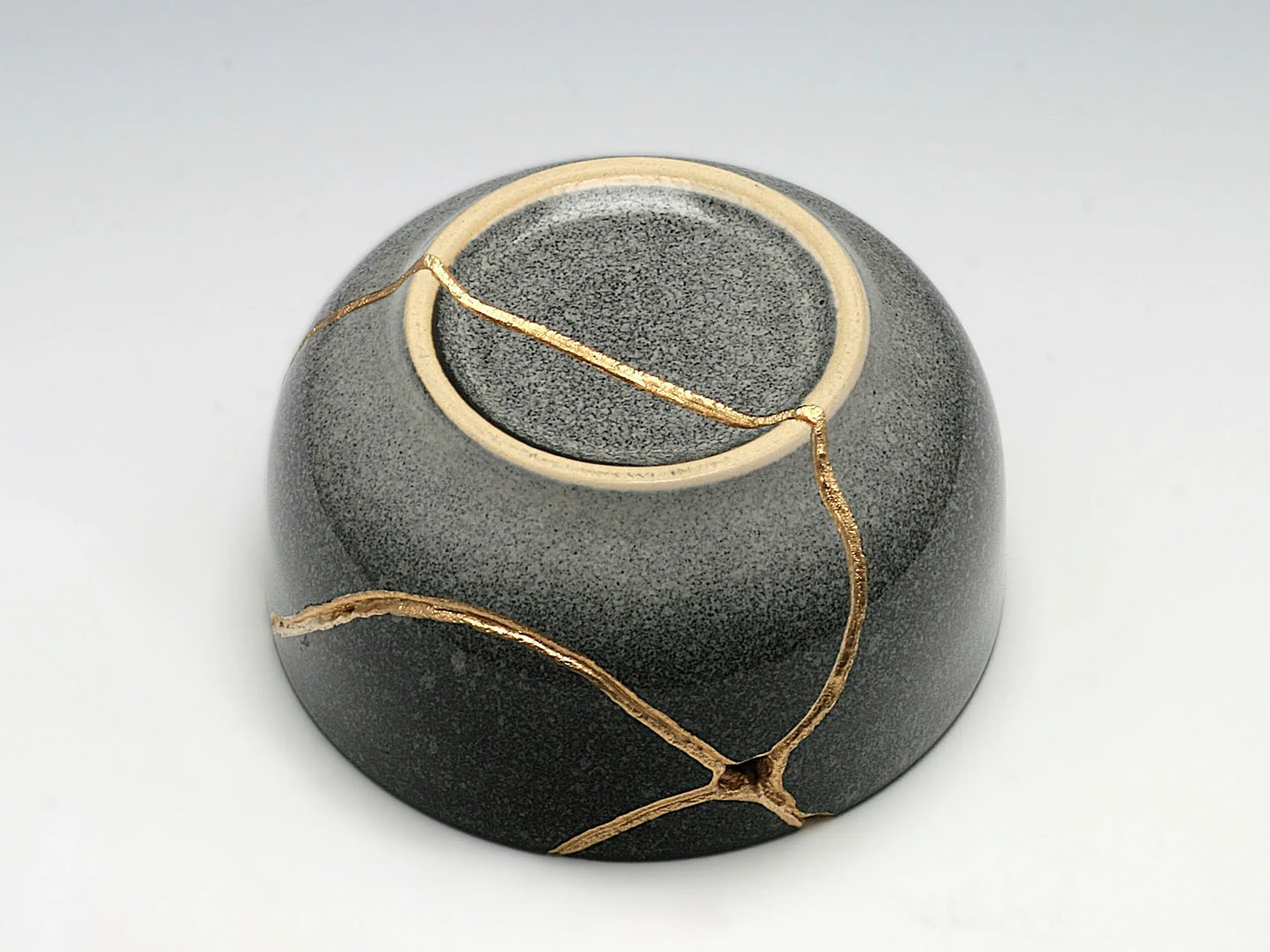 Medium Grey Kintsugi Bowl Kintsugi Reborn
