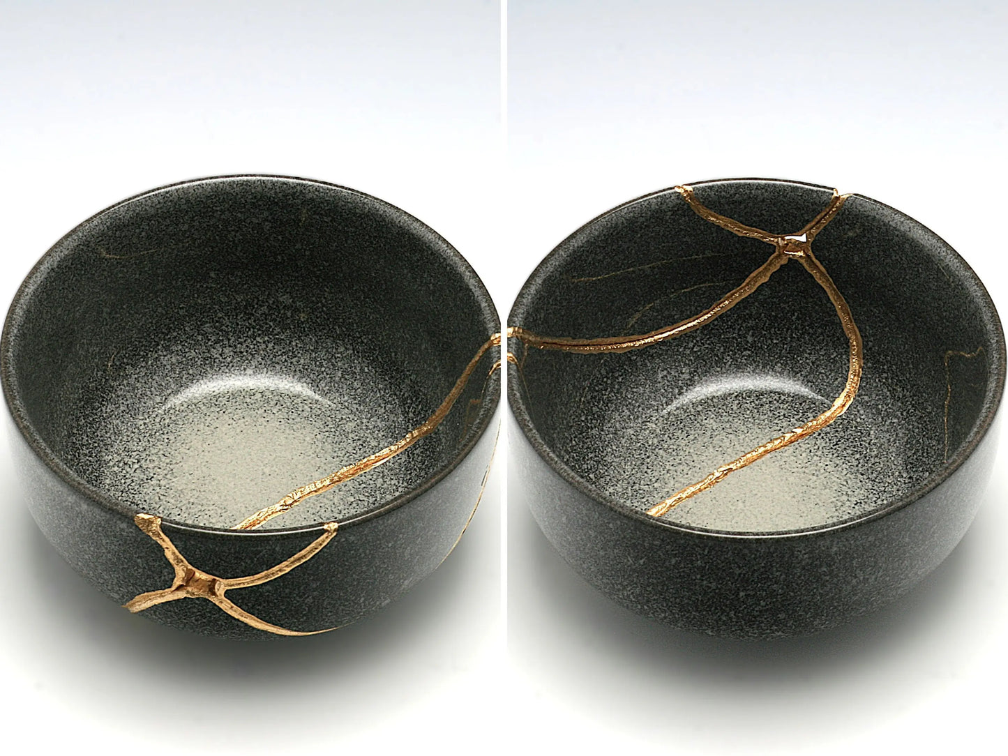 Medium Grey Kintsugi Bowl Kintsugi Reborn