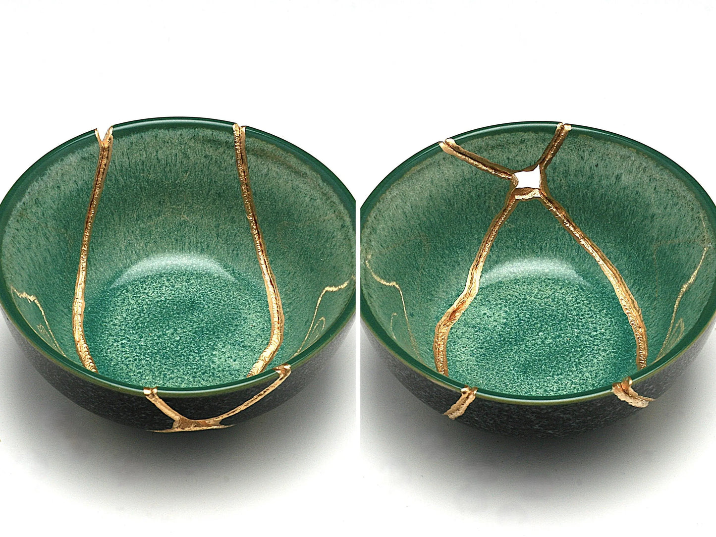 Small Green and Gray Kintsugi Bowl Kintsugi Reborn