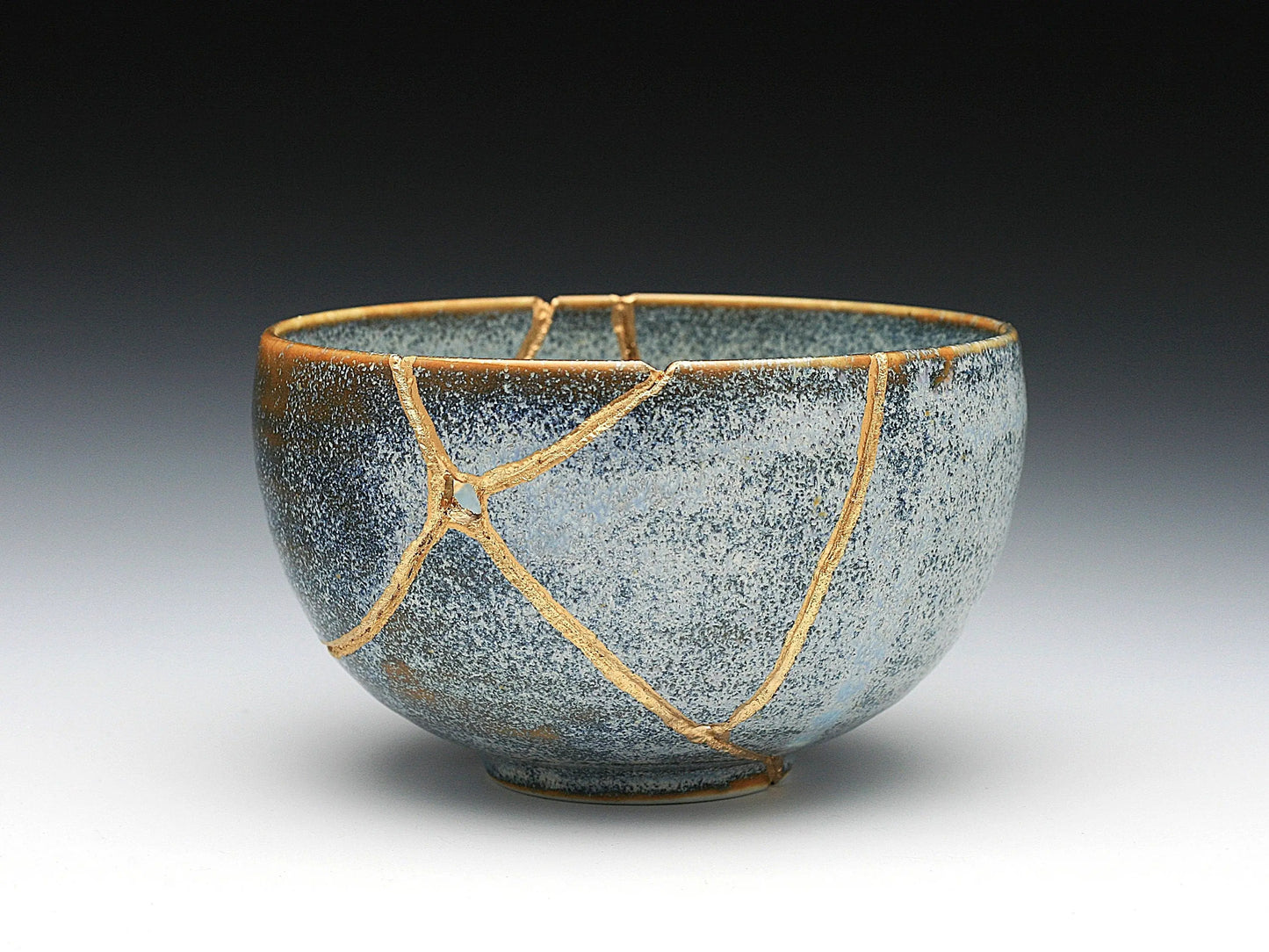 Medium Gray Kintsugi Bowl Kintsugi Reborn