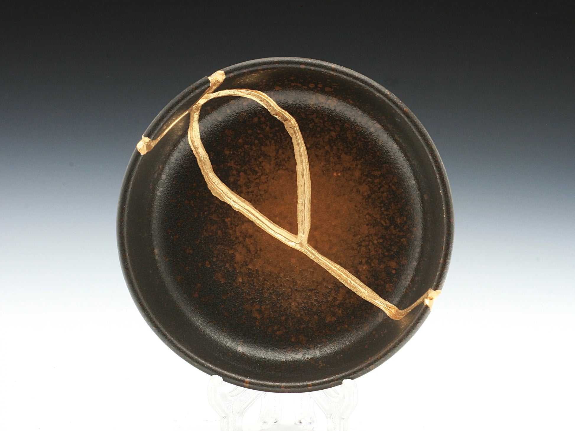 Small Brown Kintsugi Dish Kintsugi Reborn