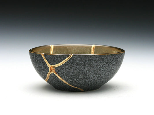 Small Olive Green Kintsugi Bowl Kintsugi Reborn