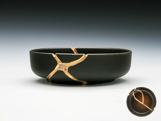 Small Brown Kintsugi Dish Kintsugi Reborn
