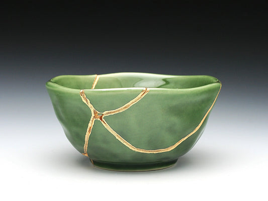 Medium Green Kintsugi Bowl Kintsugi Reborn