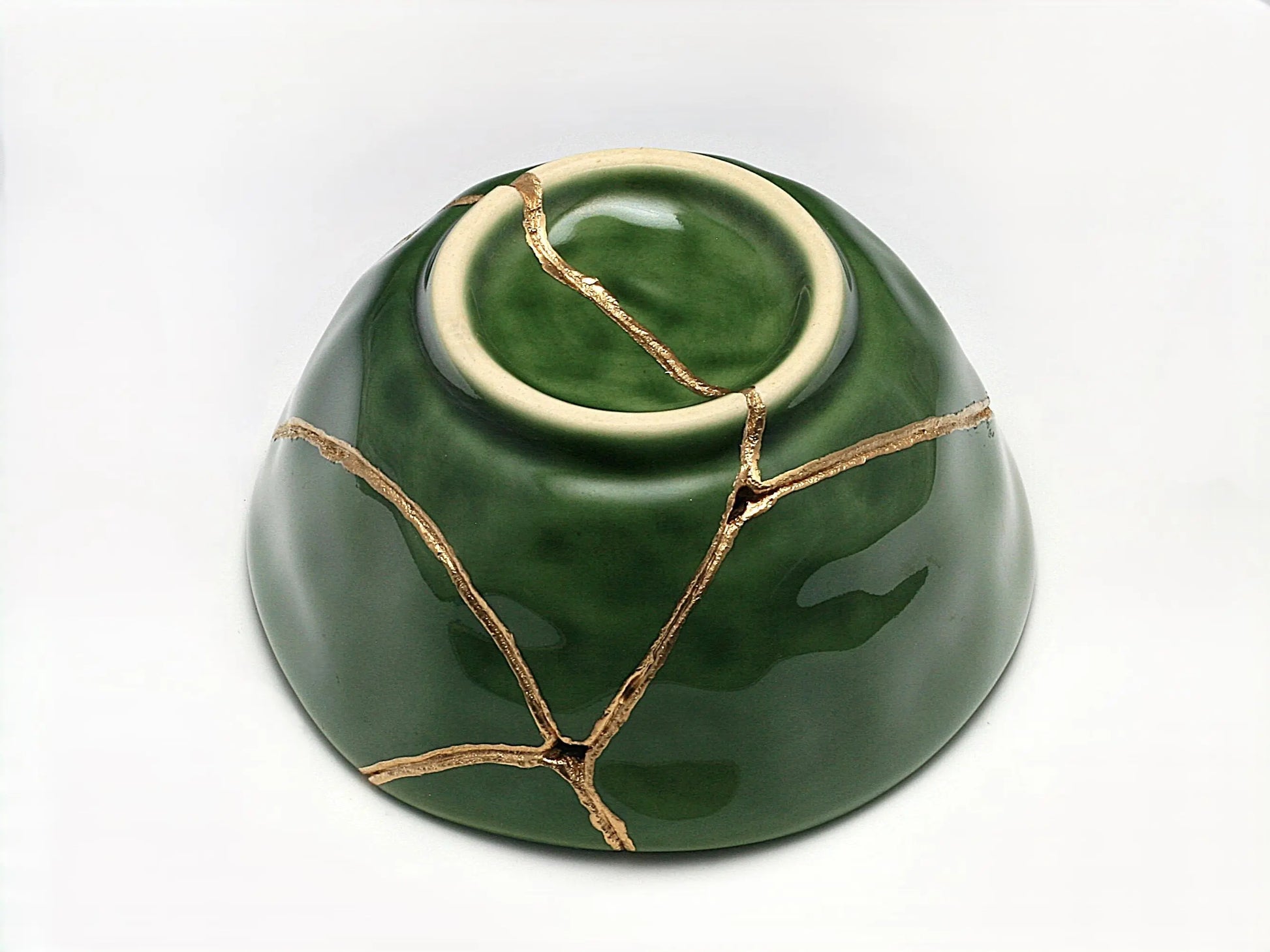 Medium Green Kintsugi Bowl Kintsugi Reborn