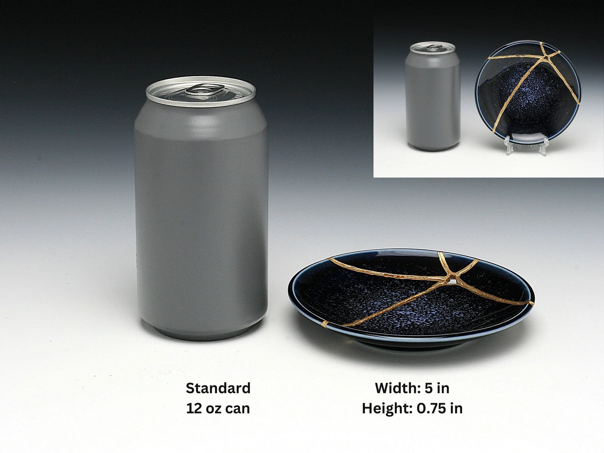 Medium Blue Kintsugi Plate Kintsugi Reborn