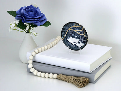 Small Blue and White Kintsugi Plate with Radish Image Kintsugi Reborn