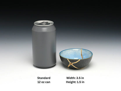 Small Blue and Gray Kintsugi Bowl Kintsugi Reborn