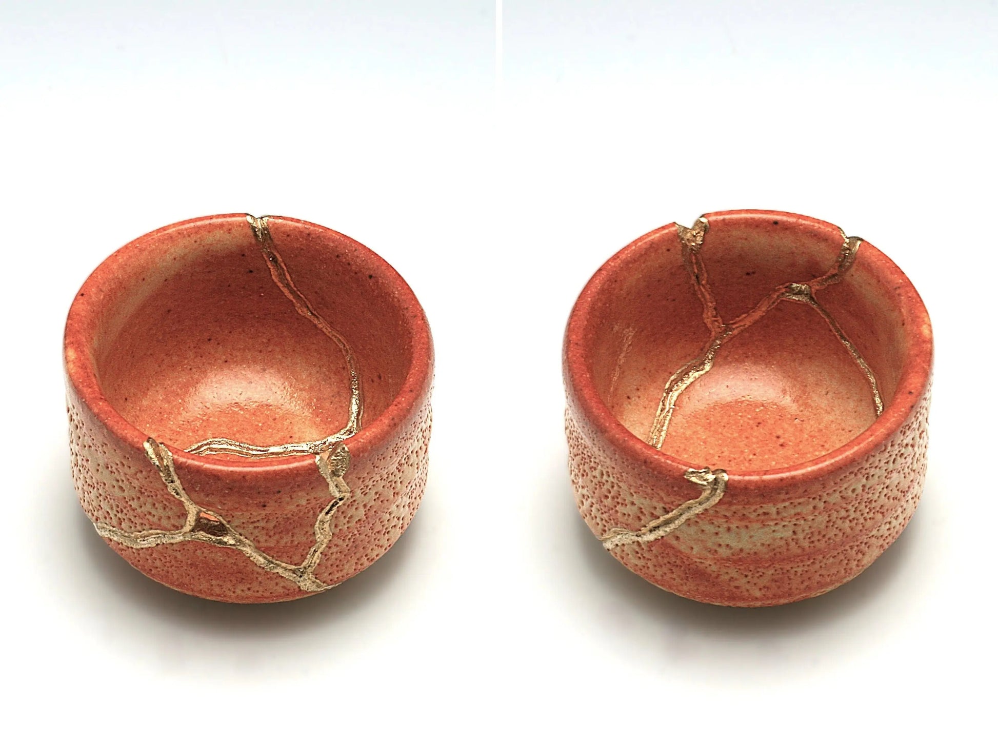 Small Orange Kintsugi Saki Cup Kintsugi Reborn