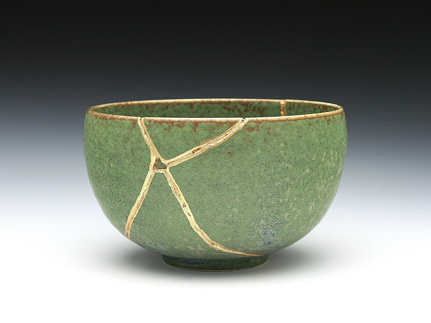 Medium Green Kintsugi Bowl Kintsugi Reborn