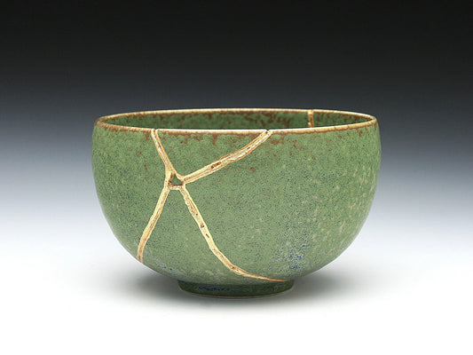 Medium Green Kintsugi Bowl Kintsugi Reborn