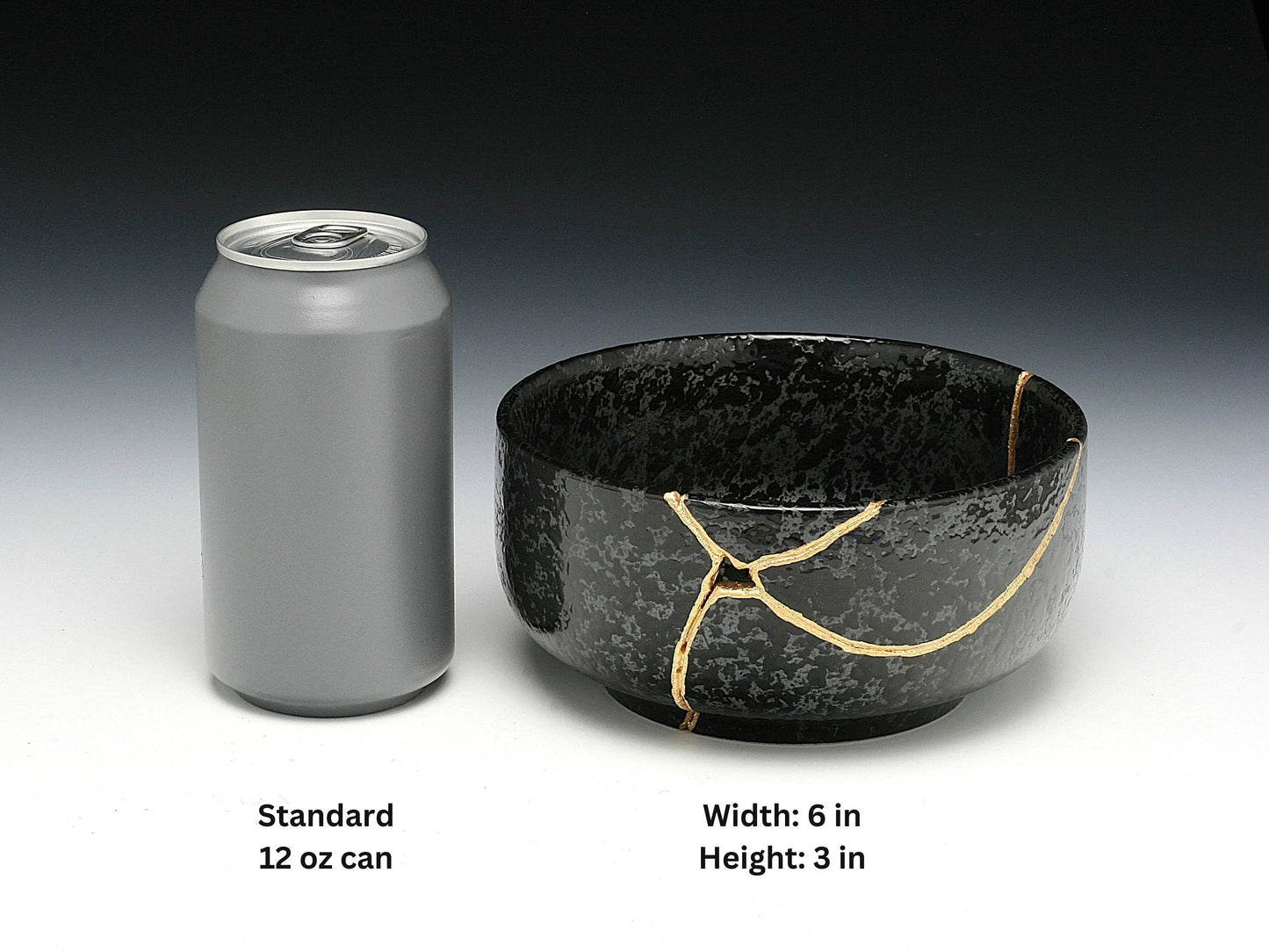 Large Black Textured Kintsugi Bowl Kintsugi Reborn