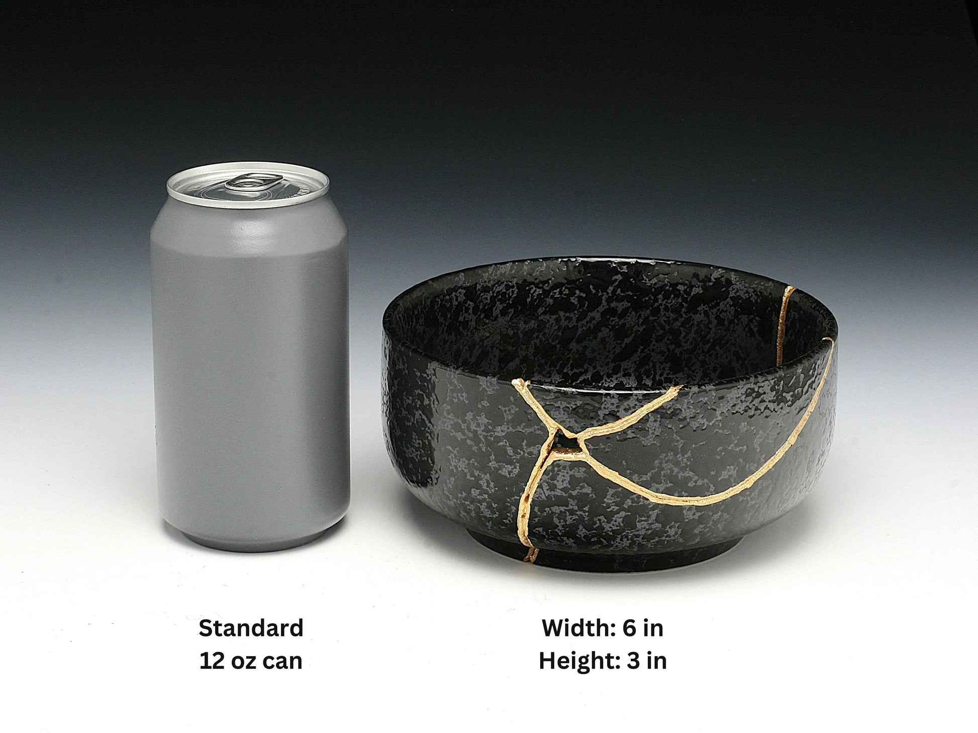 Large Black Textured Kintsugi Bowl Kintsugi Reborn